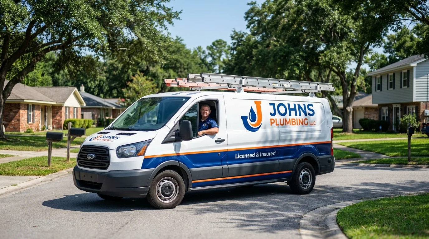 Johns Plumbing LLC service van in North Bergen, NJ