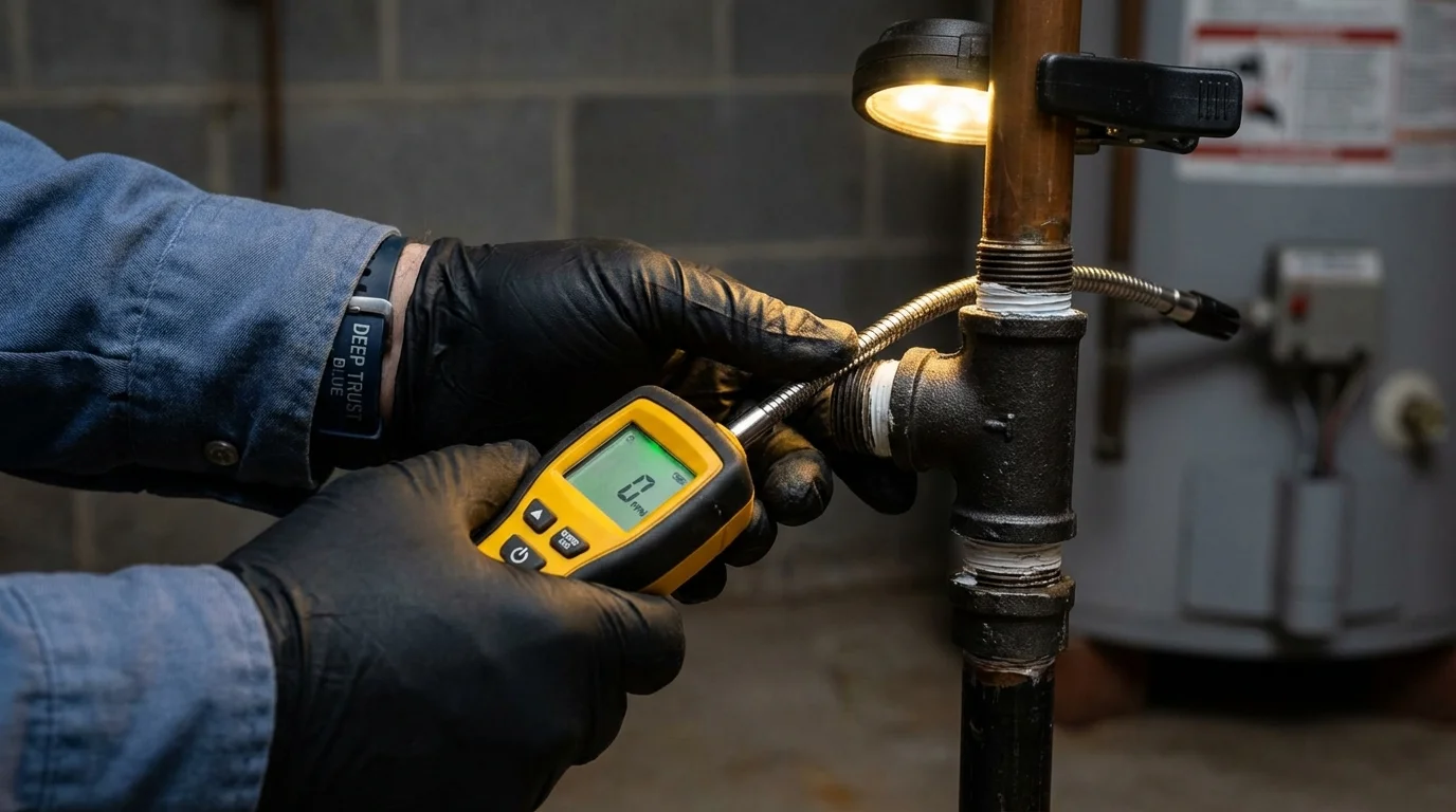 Gas leak detection with electronic sniffer by Johns Plumbing LLC in North Bergen