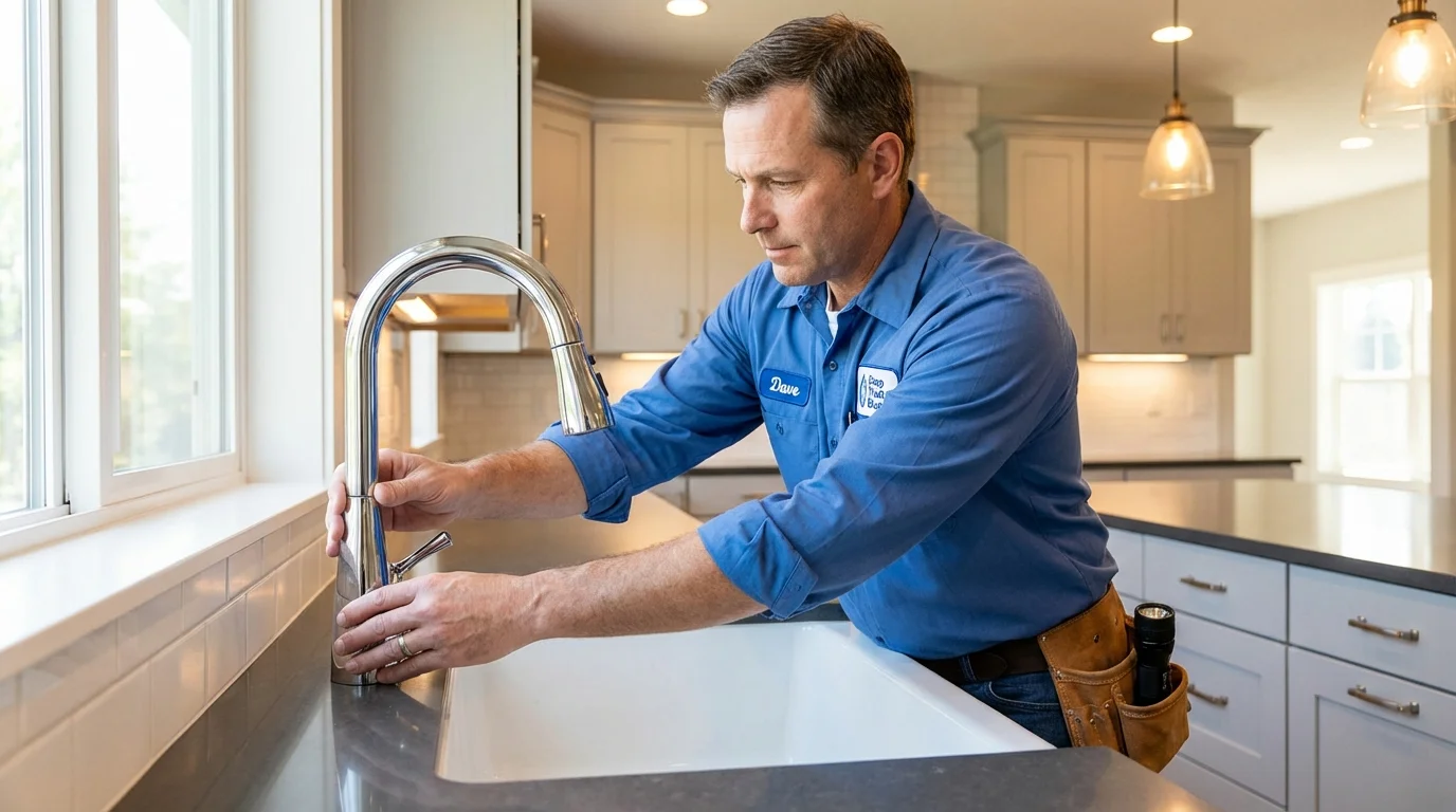 Kitchen faucet installation by Johns Plumbing LLC in North Bergen