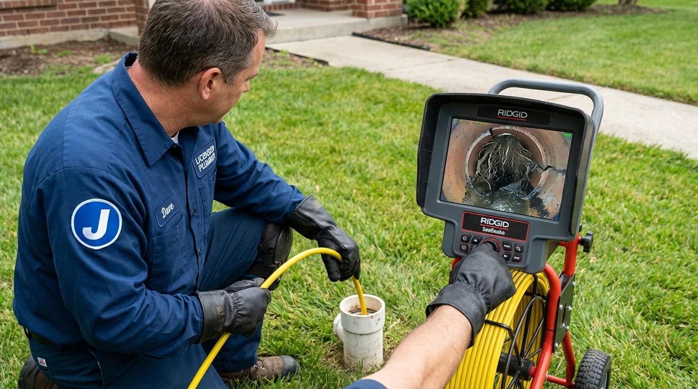 Sewer camera inspection being performed by Johns Plumbing LLC in North Bergen
